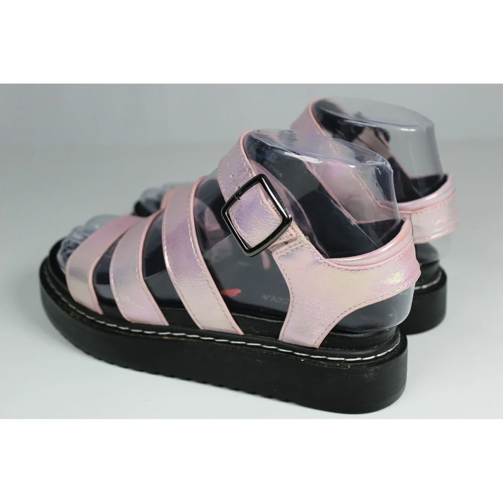 Steve Madden Kids Pink Iridescent Strappy Platform Sandals Size 2